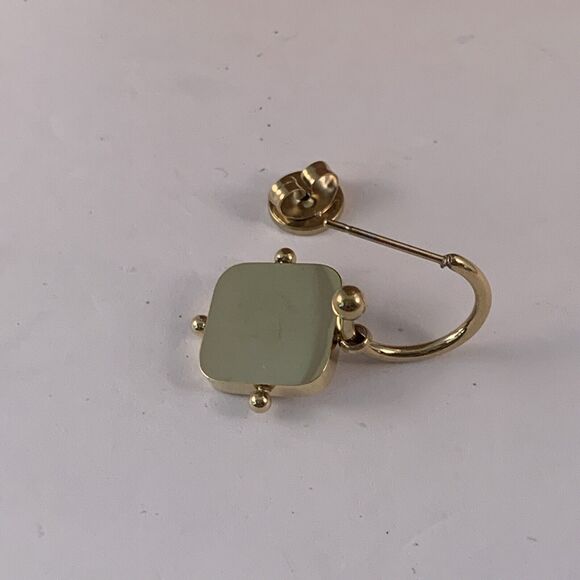 Trades By Haim Shahar Gold plated hoop earrings with Mother of Pearl NEW Spain - Picture 3 of 4